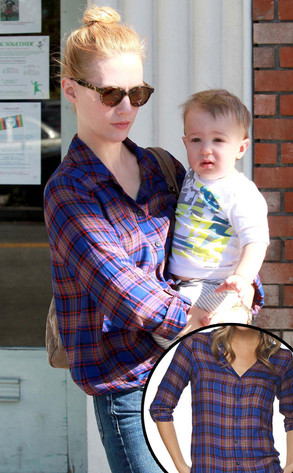 January Jones, Splendid Plaid Shirt January Jones, Splendid Plaid Shirt